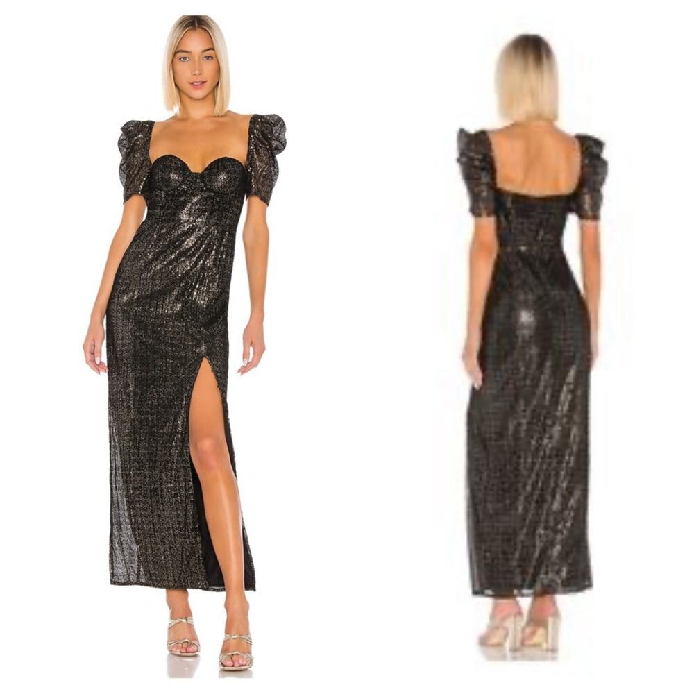 House of Harlow Floriana maxi dress black